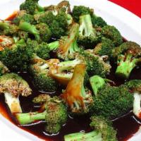 Stir Fried Broccoli · Sauteed in brown sauce. Served with white rice.