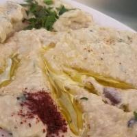 Hummus · Dip made from chickpeas.