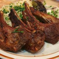 Lamb Chops · Served with choice of rice or french fries.