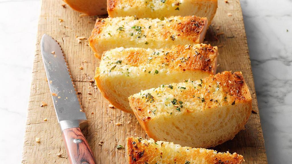 Toasted Aioli Garlic Bread · Toasted Baguette with house garlic Aioli and scallions