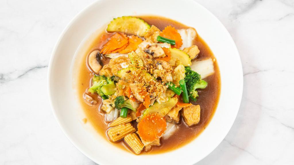 Mixed Vegetable · Sauteed Napa cabbage, zucchini, carrots, broccoli, string beans, mushroom and baby corn in oyster sauce.