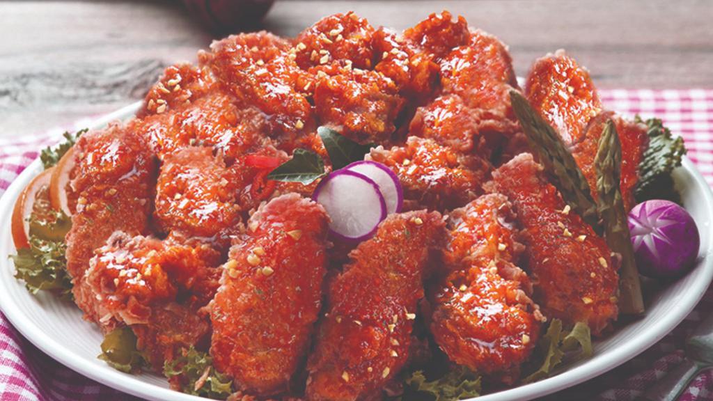 10 Pc. Korean Spicy Wings · 10 pc. Fried Seasoned Spicy Wings.