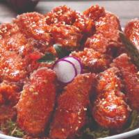 20 Pc. Korean Spicy Wings · 20 pc. Fried Seasoned Spicy Wings.