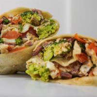 Skinny Wrap · turkey bacon and egg whites scrambled with spinach, broccoli, and tomatoes. served with fres...