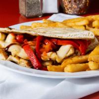 Chicken Panini · Grilled or Fried. Roasted red peppers, mozzarella and balsamic glaze.