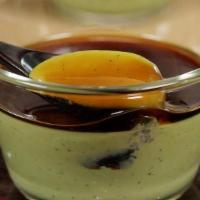 Homemade Matcha Pudding · with brown sugar syrup