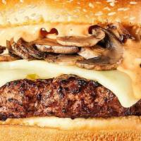 Truffle Beef Burger · Mushroom lovers choice; Angus Beef patty, House Sauce, Pepper Jack Cheese and lots of Mushro...