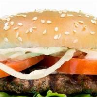 Greek Beef Big Burger (1/3 Lb) · Tzatziki sauce, mixed greens, shaved onions and roma tomato.