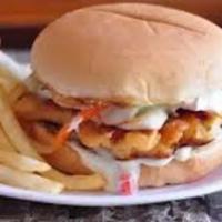 Fish Fillet Big Burger · Fish fillet, Tartar sauce, Iceberg lettuce, pickles