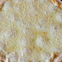  White Pizza · Round crust with ricotta cheese & mozzarella.