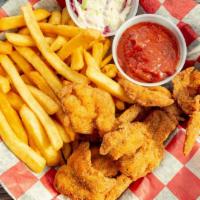 Jumbo Shrimp Dinner · 7 Pieces  of Jumbo Shrimp with French Fries and Coleslaw.