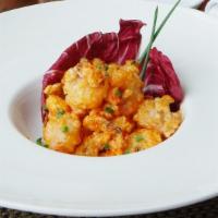 Rock Shrimp Tempura · Fried rock shrimp and shitake mushroom tossed with a spicy cream sauce.