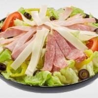 Antipasto Salad  · Crisp lettuce blend topped with slow-cured ham, salami, capicola, prosciuttini, provolone, t...