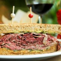 The Health Club Sandwich · Delicious lower sodium turkey ham, Lacey Swiss lettuce and black.