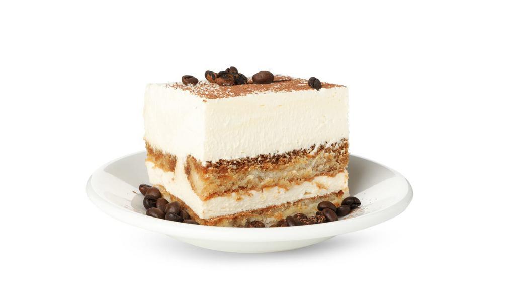 Italian Tiramisu · Italian classic lady finger dipped in coffee, layered with whipped mixture of eggs, sugar and mascarpone cheese flavored with cocoa.