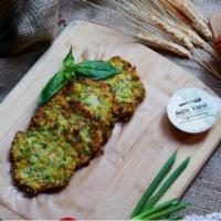 Zucchini Pancakes · Fluffy Pancakes with Sour Cream on the Side
