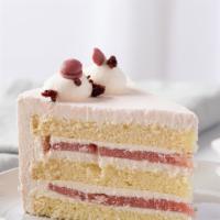 Pink Peach Lychee Cake · 