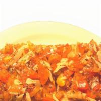 Bruschetta · A popular dish tomato salad, balsamic vinegar, garlic, basil, and parmesan cheese On rye toa...