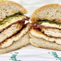 Mka Special Sandwich · Chicken cutlet, prosciutto, fresh mozzarella, shredded lettuce and balsamic vinegar.