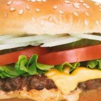 Angus Beef Big Burger (1/3 Lb) · House sauce, leaf lettuce, roma tomato, pickles, shaved onions and American cheese.