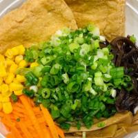Vegetarian Ramen  · Miso Broth,Fried Tofu(2pc),Scallions,Bamboo Shoots,Wood-ear Mushroom,Sweet Corn,Carrots,Yell...