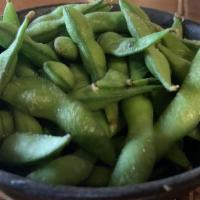Steamed Edamame · Soybeans. cooked using moist heat.