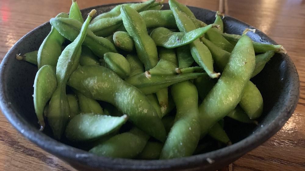 Steamed Edamame · Soybeans. cooked using moist heat.