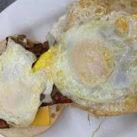 Egg Sandwich · Two fried eggs with choice of ham, bacon, sausage link or pattie or Taylor ham.