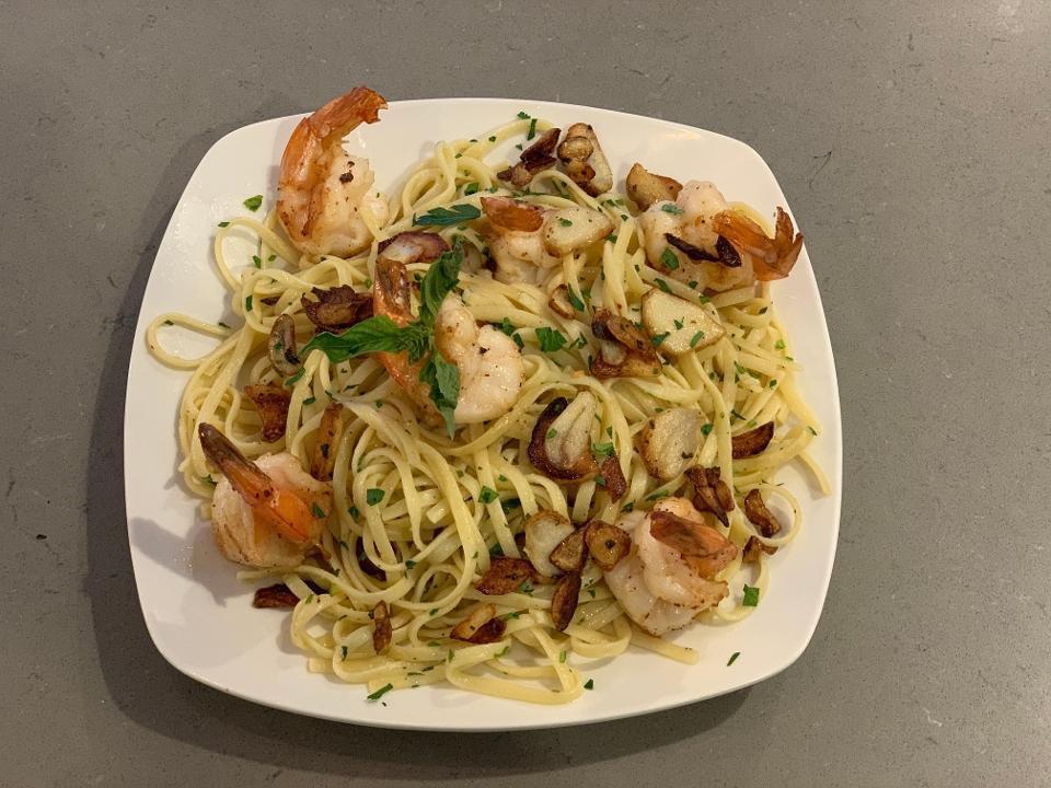 Shrimp Scampi Entree · Fresh Jumbo shrimp sautéed with olive oil, garlic, white wine, lemon and a touch of butter.
