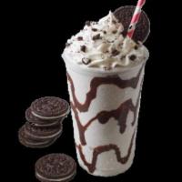 Cookies & Cream Shake · Vanilla Ice Cream, Crushed Oreos & Chocolate Syrup topped with Whipped Cream