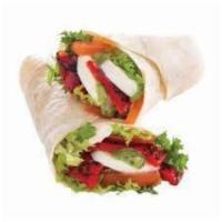 Fresh Mozzarella Wrap · FRESH MOZZARELLA, MIXED GREENS, ROASTED PEPPERS, TOMATOES, BALSAMIC VINAIGRETTE.