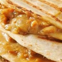 Chicken Quesadilla · FIRE GRILLED CHICKEN, PEPPERS, ONIONS & CHEDDAR JACK CHEESE. SERVED WITH A SIDE OF SOUR CREA...