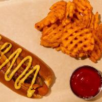 Chi-Town Pad · Premium Wagyu beef dog topped with sauteed Peppers, onion and topped with spiced mustard and...