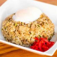 Egg Chahan · Fried Rice & Poached Egg with choice of Pork, Chicken, Mixed Veggies or Shrimp