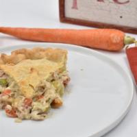 Chicken Pot Pie · The Classic: Chicken, Carrots, Peas, Celery, Onion in a cream sauce. Top and bottom crust. T...