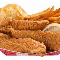 Cajun Style Fish Combo (3Pc) · Include biscuit and a small side.