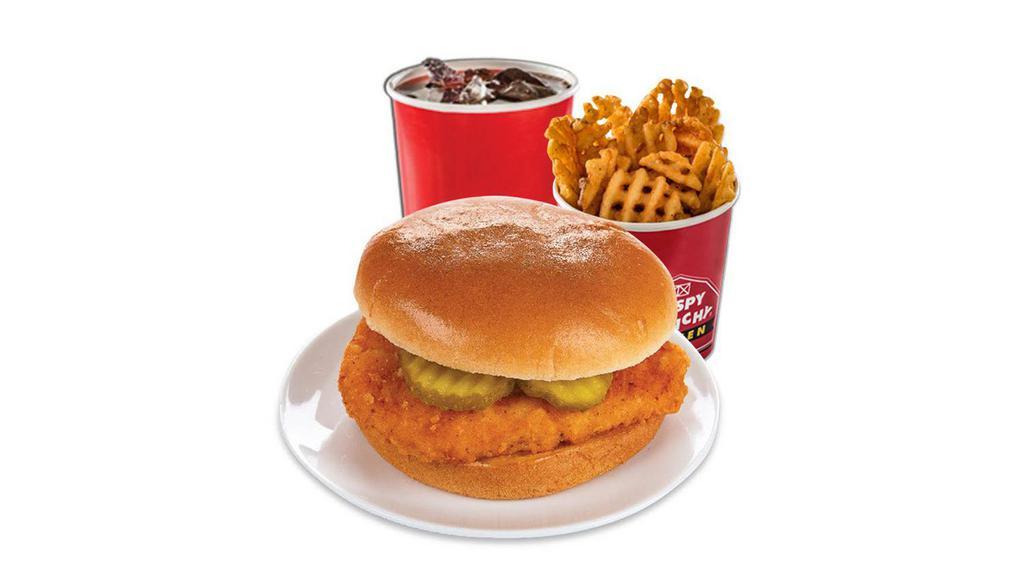 Chicken Sandwich Combo · Served with choice of a small side and med fountain drink. Small side choices include fries, mashed potatoes & gravy, jambalaya, rice & beans or mac & cheese