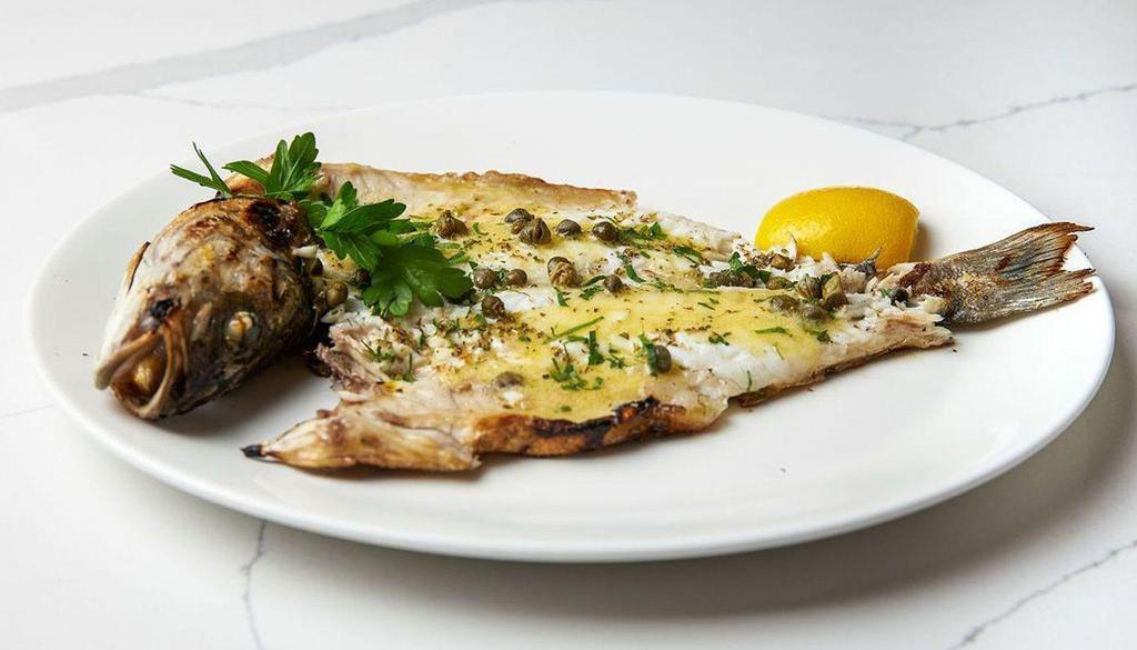 Lavraki · Greece Bronzino lean white fish, white, mild, and moist tender flakes.