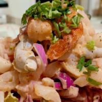 Ceviche De Camarones · Shrimps ceviche.