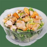 Grilled Chicken Caesar · Contains: Shredded Parmesan, Ciabatta Croutons, Grilled Chicken, Caesar On The Side