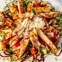 Broad Street Salad · Chopped romaine, roast pepper, artichoke, olives, tomato, fresh mozzarella and mushrooms cho...