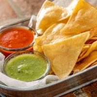 Chips And Salsa · Homemade corn chips and salsa.