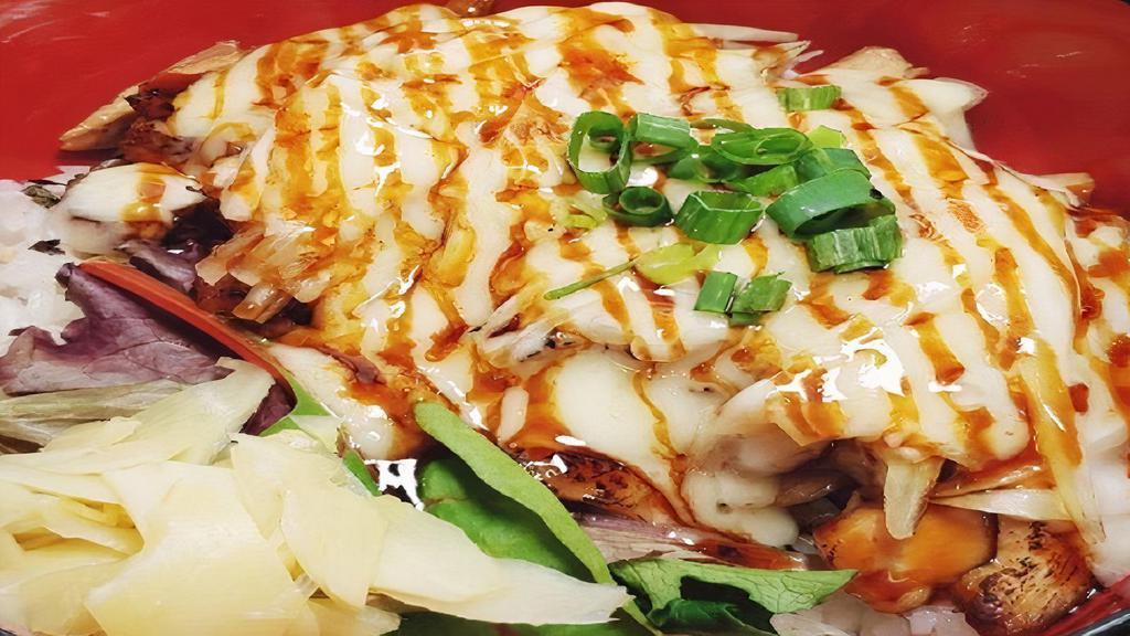 Garlic Mayo Teriyaki Chicken(Bowl) · Teriyaki Chicken, Onion, Green Onion, Furikake, Garlic Mayo