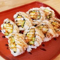 Shrimp Tempura Maki · Shrimp Tempura, Crab, Cucumber, Avocado, Mayo, Teri Sauce