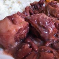 Stew Peas With Pigtail (Fridays And Saturdays) · This cozy  stew is made of red peas (beans) meat,pigtail , cook with coconut milk and season...