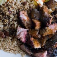 Jerk Pork Meal (Friday & Saturday) · Jerk pork marinated in our special jerk marinade and grilled over open flame.