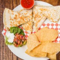 Grilled Chicken Quesadilla · With mixed cheeses, onions and peppers.