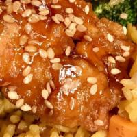 Sesame Chicken Lunch Special  · Served with choice of rice and choice of side.