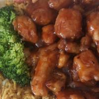 General Tso'S Chicken  · Spicy. Chunks of tender chicken deep fried till crispy in spicy sweet and sour on top of ste...
