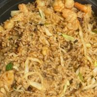 Chicken & Shrimp Fry Rice  · chicken and shrimp cooked up in long grain brown rice ,seasoned to taste